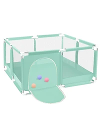 Comomy Baby Playpen Play Yard Portable 4 Panel Baby Safety Playpen for Infant Toddler