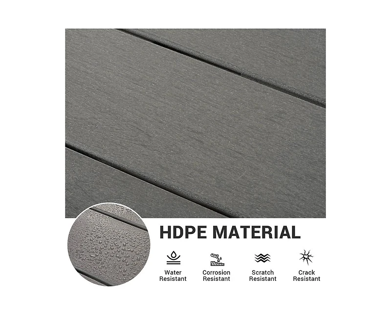 5-Piece Hdpe Plastic Patio Outdoor Dining Set with Arm Chairs in Black