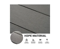 5-Piece Hdpe Plastic Patio Outdoor Dining Set with Arm Chairs in Black