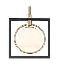 Possini Euro Design Carlyn 10 1/2" Mid Century Modern Pendant Ceiling Light Fixture Dining Room Over Table Kitchen Island Black Gold Mini