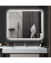 Homcom 39" x 32" Dimmable Led Bathroom Mirror w/ Infinite Color Temp