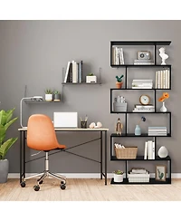 Gouun 6 Tier S-Shaped Bookshelf Storage Display Bookcase Decor Z-Shelf