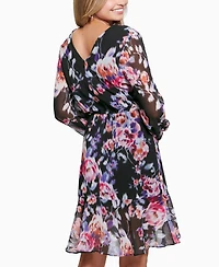 Guess Women's Seda Floral-Print Blouson-Sleeve Dress