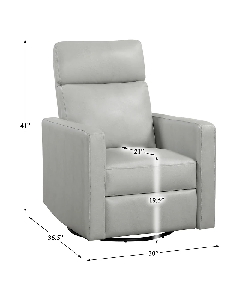 Homelegance 30" White Label Avenue Swivel Glider Reclining Chair