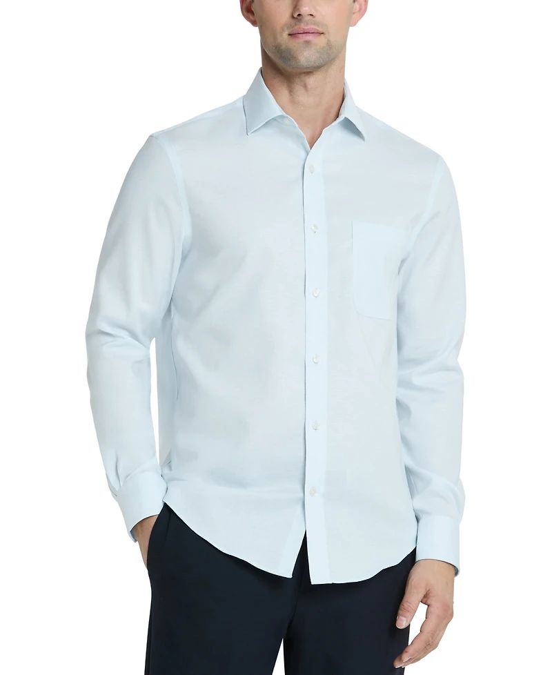 Tommy Hilfiger Mens Regular Fit Linen Dress Shirt