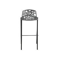 LeisureMod Aluminum Bar Stool with Powder Coated Frame and Footrest