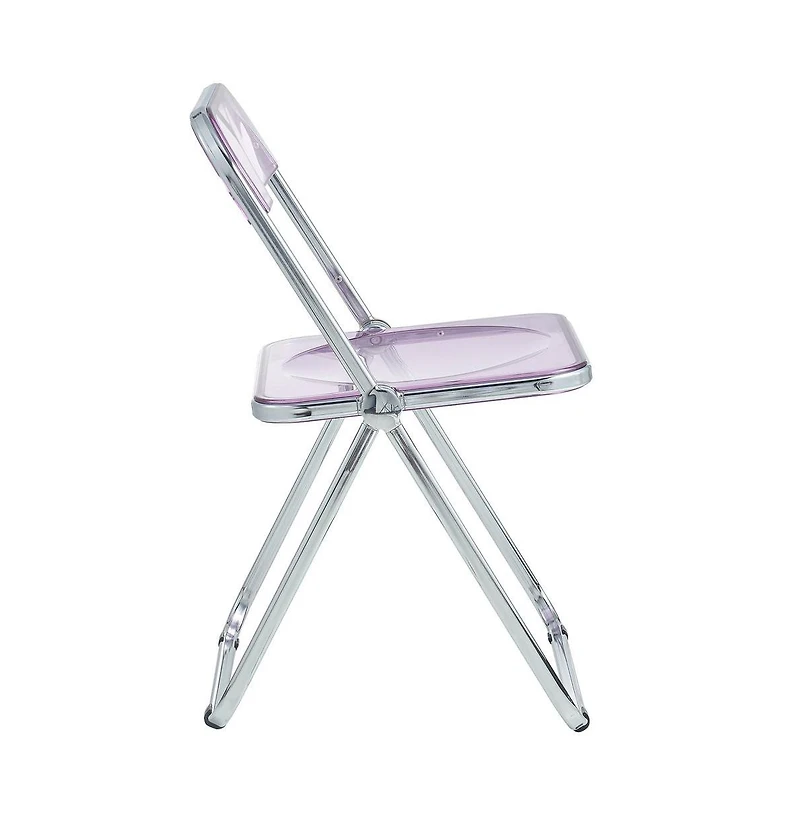 LeisureMod Lawrence Acrylic Folding Chair With Metal Frame