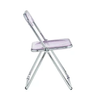 LeisureMod Lawrence Acrylic Folding Chair With Metal Frame