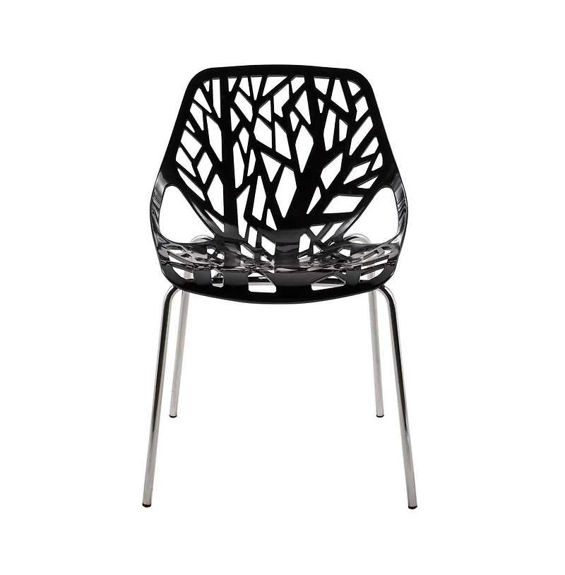 LeisureMod Modern Asbury Dining Chair w/ Chromed Legs