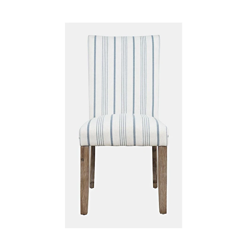 Jofran Coastal Wire-Brushed Wood Upholstered Parsons Dining Chair (Set of 2)