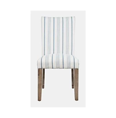 Jofran Coastal Wire-Brushed Wood Upholstered Parsons Dining Chair (Set of 2)