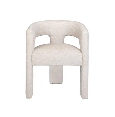 Jofran Gwen Modern Luxury Jacquard Fabric Upholstered Sculpture Armchair