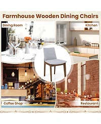 Gymax Wooden Dining Chairs of 2 w/ added Cushions High Curved Back for Dining Room
