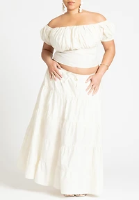 Eloquii Women's Tiered Maxi Skirt