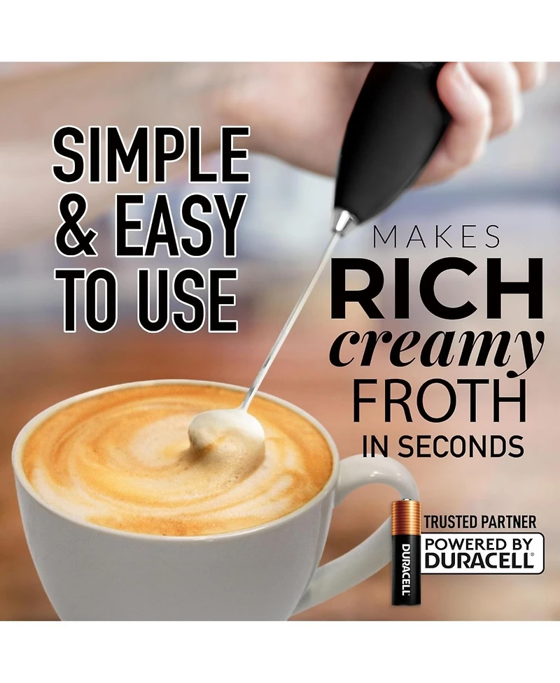 Zulay Kitchen Milk Frother Wand Drink Mixer with Aa Duracell Batteries