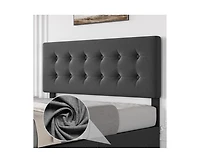 gaomon Queen Size Bed Frame with 4 Storage Drawers and Headboard, Linen Upholstered Platform Bed Frame with Wooden Slats Support, Button Tufted Design