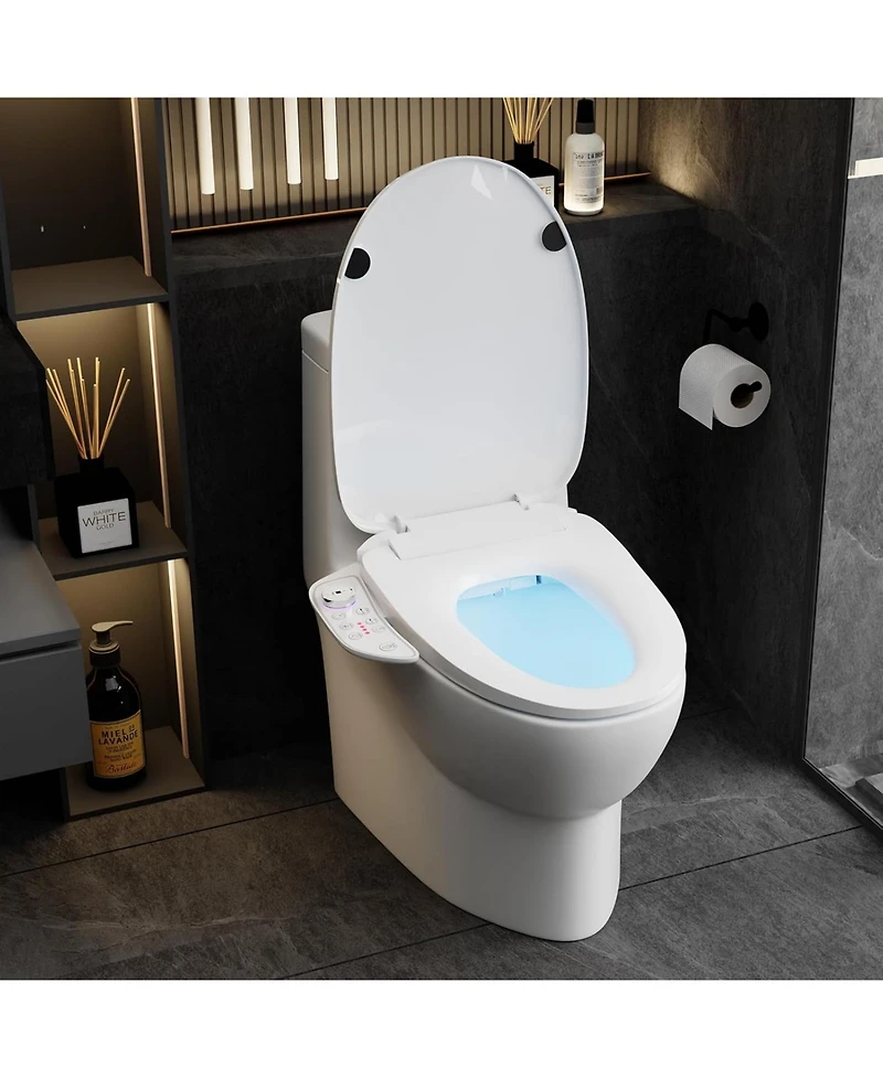 Lalahoo Electric Bidet Toilet Seat with Side Panel, Elongated Heated Toilet Seat