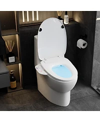 Lalahoo Electric Bidet Toilet Seat with Side Panel, Elongated Heated Toilet Seat