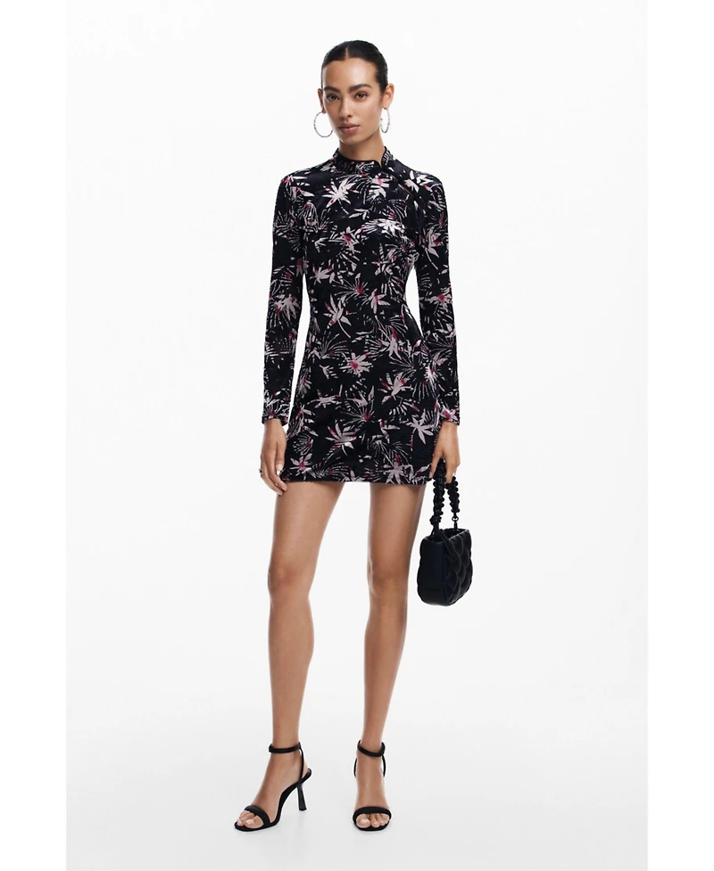 Desigual Women's Kimono neck leaf dress