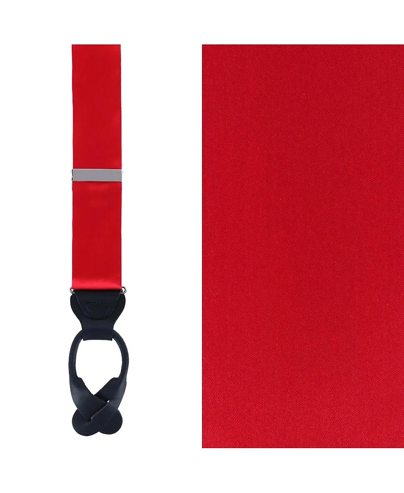 Trafalgar Men's Dutton Solid Color Silk Button End Suspenders