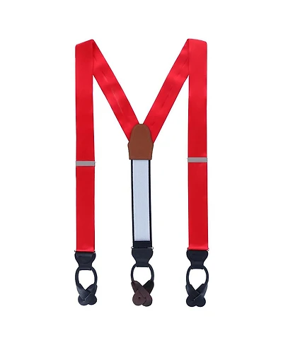Trafalgar Men's Dutton Solid Color Silk Button End Suspenders