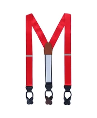 Trafalgar Men's Dutton Solid Color Silk Button End Suspenders