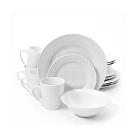 Dinnerware Set for 4 – 16-Piece Ceramic Dish Set with Dinner Plates, Salad Plates, Bowls & Mugs