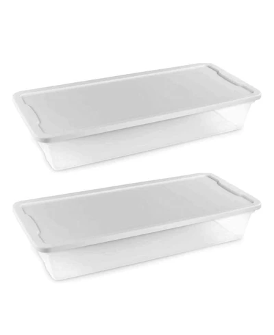 Homz Snaplock 41 Qt Stackable Plastic Storage Container w/Latching Lid (2 Pack)