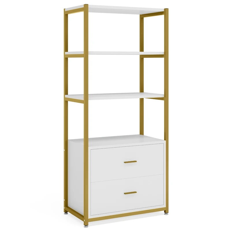 Tribesigns Storage Cabinet, 50" Black Accent Cabinet with 2 Doors and 4 Drawers, Classic Wood Sideboard Buffet Cabinet with Storage, Large Credenza fo