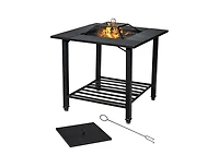 Slickblue 4 in 1 Square Fire Pit, Grill Cooking Bbq Grate, Ice Bucket, Dining Table