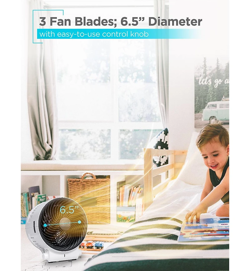 Black+Decker Dual Function Desktop Heater & Fan, 3 Settings, 750W/1500W Space Heate, White