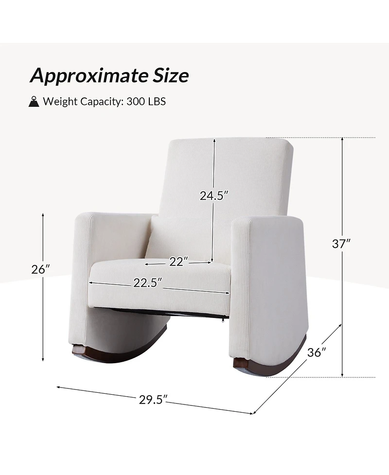 Hulala Home Tom Modern Rocking Chair with Solid Wood