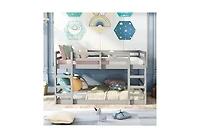 Slickblue Modern Low Profile Bunk Bed for Space-Saving and Contemporary Kids' Room Decor