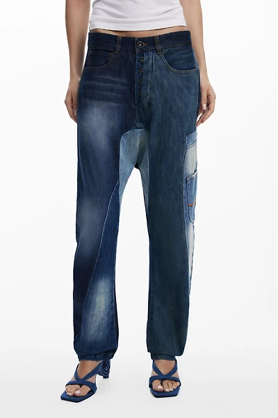 Desigual Women's Baggy patch jeans