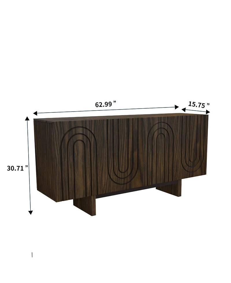 63'' Dining Room Cabinet with Mdf Legs