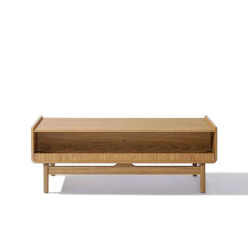 LuxenHome Summer Oak Engineered Wood Coffee Table with Storage