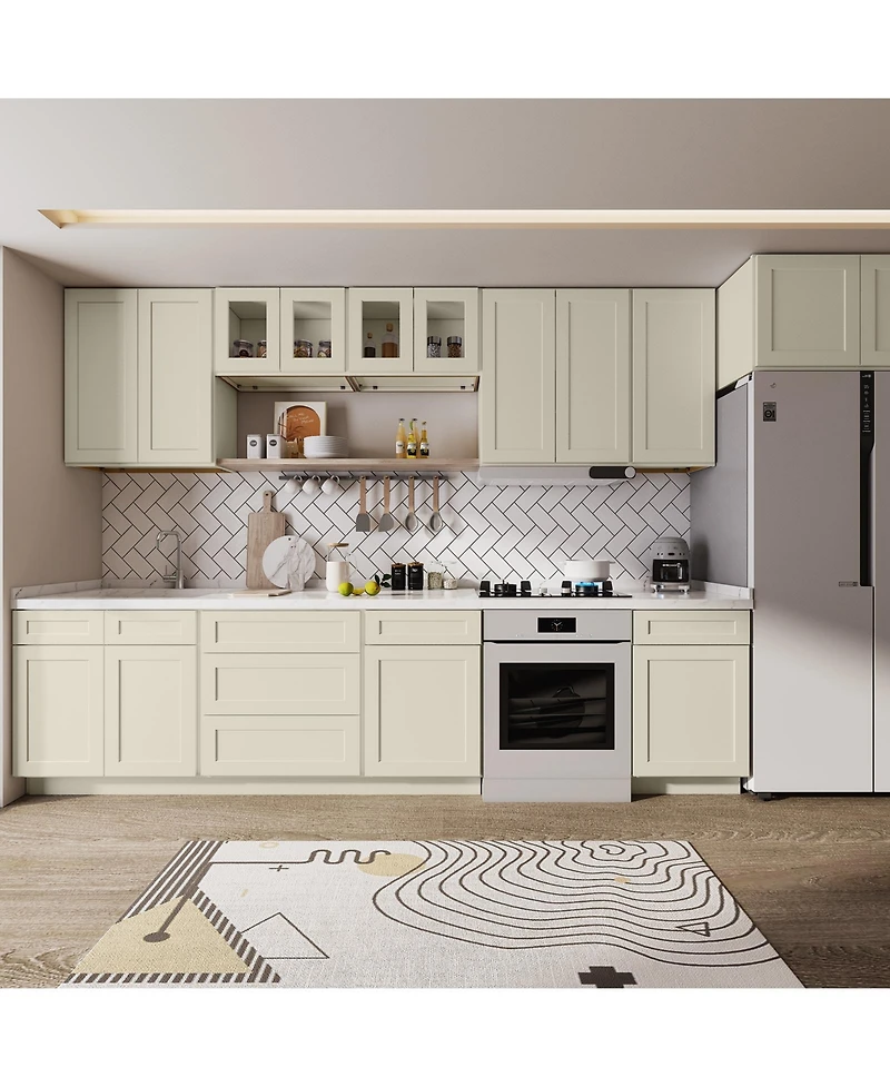 Lovmor Kitchen Sink Base Cabinet, Unassembled Cabinet with Adjustable Shelves without Top