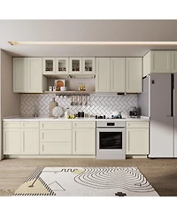 Lovmor Kitchen Sink Base Cabinet, Unassembled Cabinet with Adjustable Shelves without Top