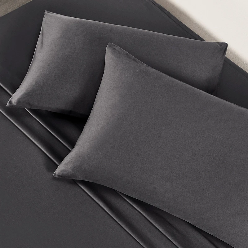 Queen Pillowcases - 100% Cotton, Set of 2 Soft & Cooling Sateen Weave Cases, Perfect Fit for Pillows by California Design Den