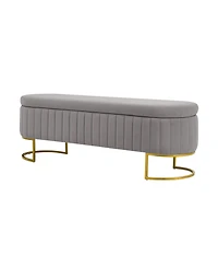 Raquel Storage Bench with Metal Legs and Channel Tufted