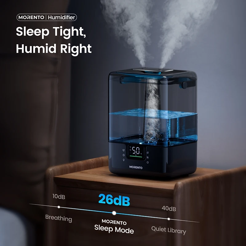 Morento Smart Humidifier with App & Voice Control, 6L Cool Mist Humidifiers with Essential Oil Diffuser
