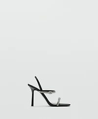 Mango Women's Strass Strap Heeled Sandals