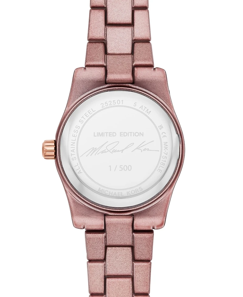 Michael Kors Women's Limited Edition Lexington Three-Hand Smokey Rose Stainless Steel Watch, 26mm