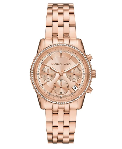 Michael Kors Women's Mini Bryant Chronograph Rose Gold-Tone Stainless Steel Watch, 35mm