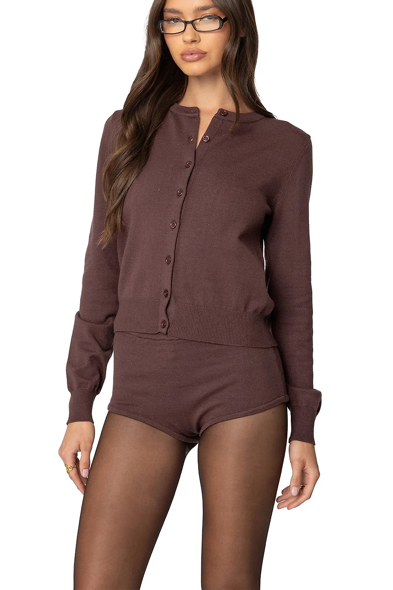 Edikted Womens Ashlin Button Up Knit Cardigan