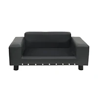 Dog Sofa 31.9"x16.9"x12.2" Faux leather (100% polyurethane) and plush (80% polyester, 20% cotton)