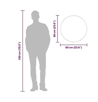 vidaXL Wall Mirror Black 23.6" Round