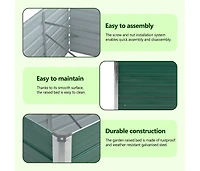 Garden Raised Bed Galvanized Steel 126"x31.5"x17.7" Green