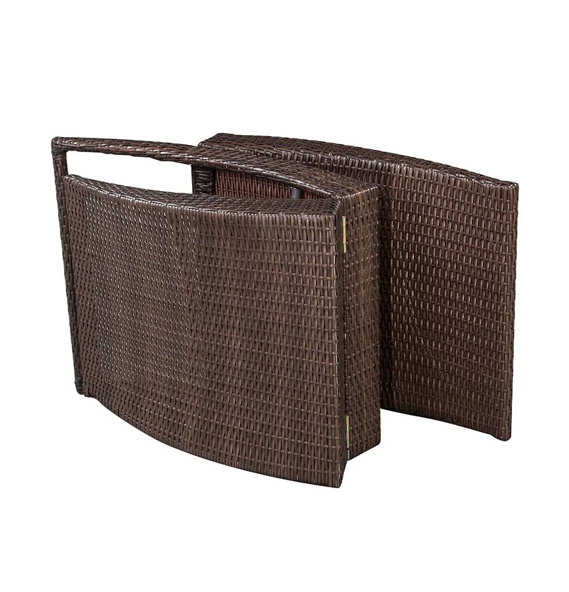 vidaXL Folding Sun Lounger with Cushion Poly Rattan Brown
