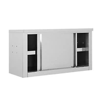 vidaXL Kitchen Wall Cabinet with Sliding Doors 35.4"x15.7"x19.7" Stainless Steel